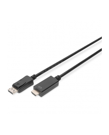 assmann Kabel adapter DisplayPort 1.2 z zatrzaskiem 4K 60Hz UHD Typ DP/HDMI A M/M czarny 2m