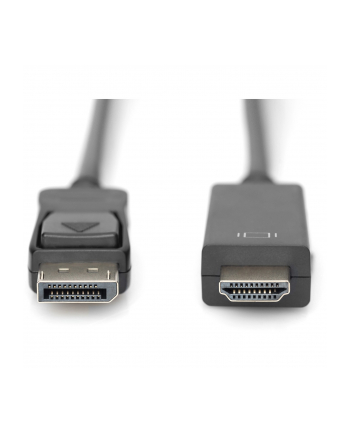 assmann Kabel adapter DisplayPort 1.2 z zatrzaskiem 4K 60Hz UHD Typ DP/HDMI A M/M czarny 2m
