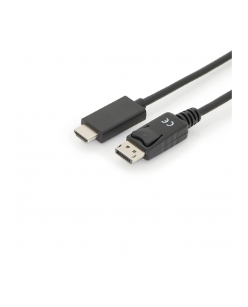assmann Kabel adapter DisplayPort 1.2 z zatrzaskiem 4K 60Hz UHD Typ DP/HDMI A M/M czarny 3m