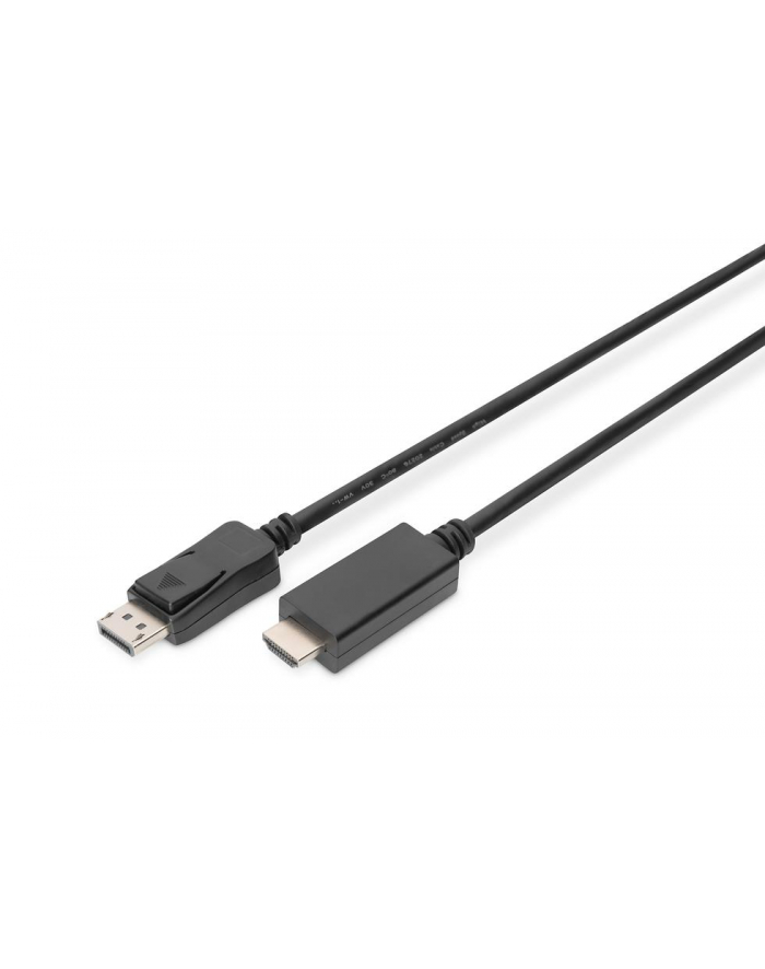 assmann Kabel adapter DisplayPort 1.2 z zatrzaskiem 4K 60Hz UHD Typ DP/HDMI A M/M czarny 3m główny