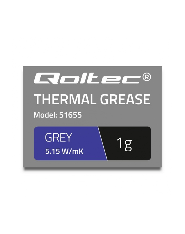 qoltec Pasta termoprzewodząca | 5.15W/m-K | 1g | szara główny