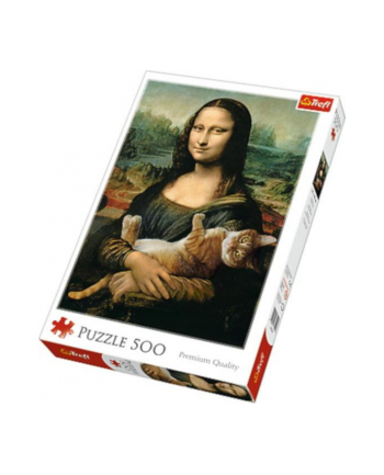 Puzzle 500el Mona Lisa i kot Mruczek 37294 TREFL