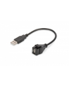 Moduł Keystone USB 2.0 z kablem 16cm, łącznik do gniazd i pustych paneli, żeński/męski, czarny - nr 15