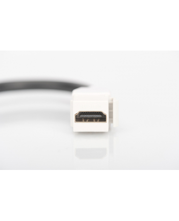 Moduł Keystone HDMI z kablem 12cm, łącznik do gniazd i pustych paneli, żeński/żeński, biały