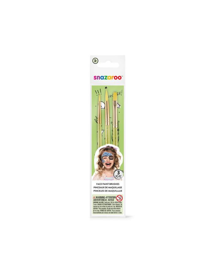 kwadratura koŁa Zestaw 3 pędzli do malowania twarzy, zielone główny