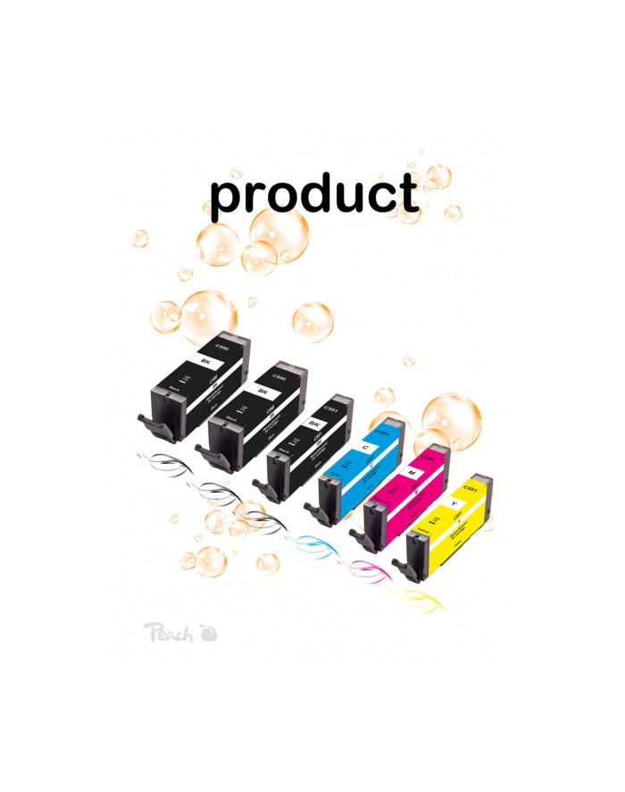 Tusz PEACH Canon PGI-550/CLI-551, REM, Multi-Plus, PI100-328 2x bk,1x Tusz each główny