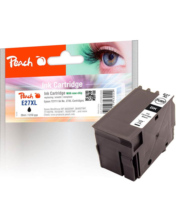 Tusz PEACH PI200-470 Epson T2711, No 27XL | black główny