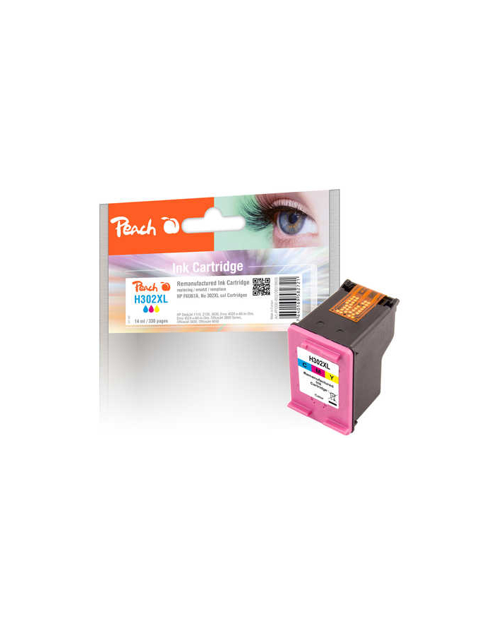 Tusz PEACH PI300-652 HP F6U67A, No 302XL | color główny