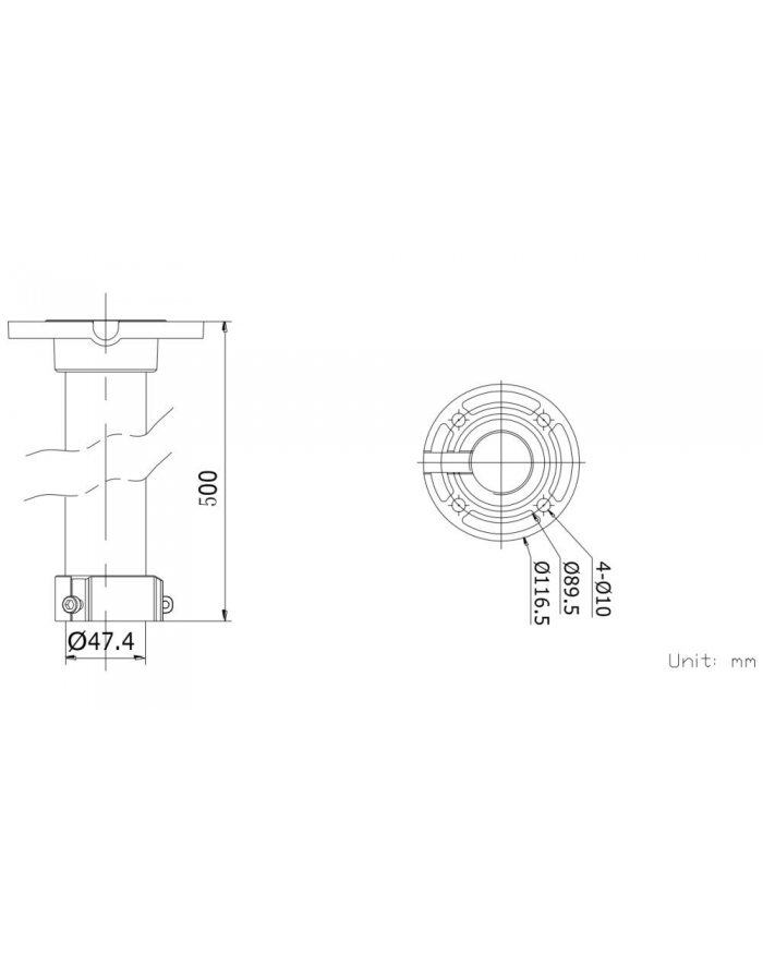 Hikvision DS-1662ZJ uchwyt sufitowy przeznaczony główny