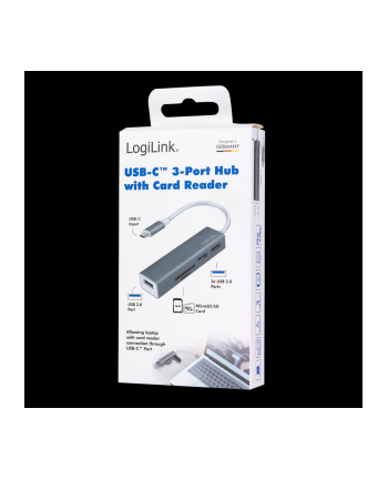 LOGILINK - Hub USB-C 3.0, 3-portowy, z czytnikiem kart