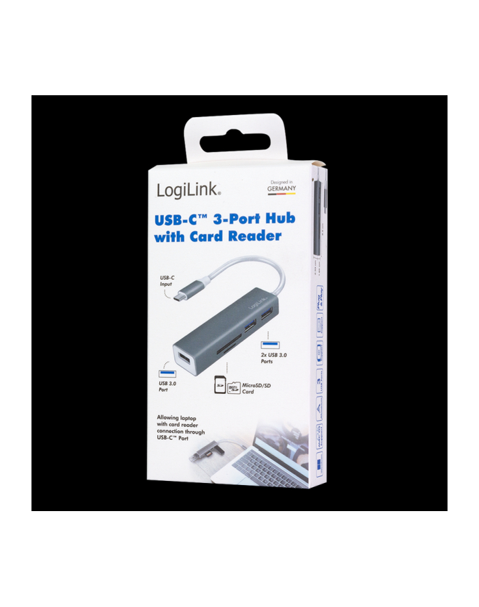 LOGILINK - Hub USB-C 3.0, 3-portowy, z czytnikiem kart główny