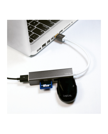 LOGILINK - Hub USB 3.0, 3-portowy, z czytnikiem kart