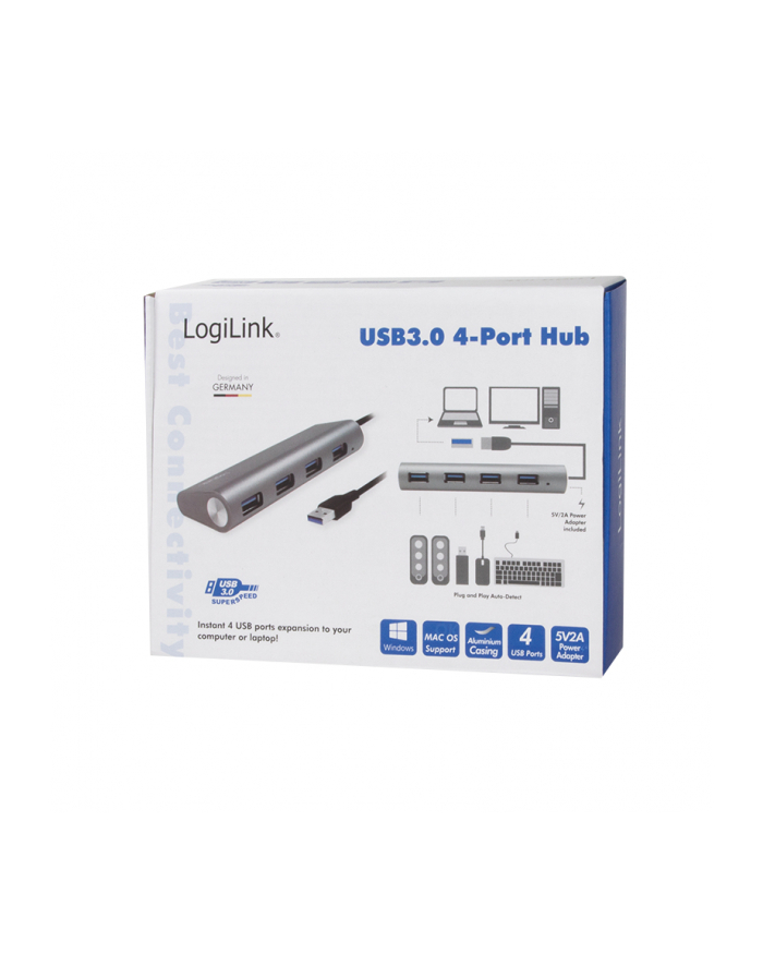 LOGILINK - Hub USB 3.0, 4-portowy, aluminiowa obudowa główny