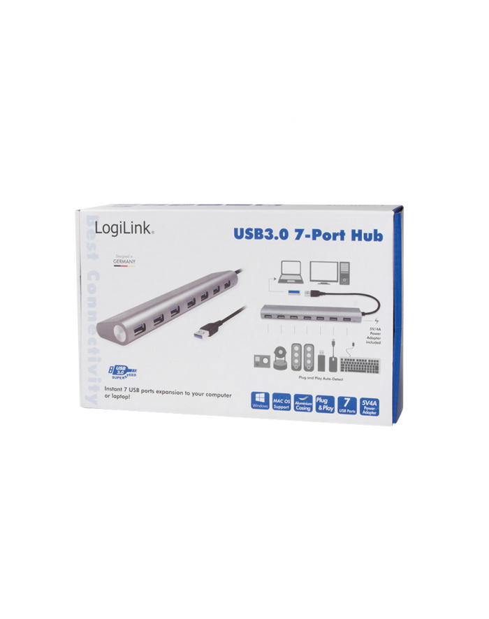 LOGILINK - Hub USB 3.0, 7-portowy, aluminiowa obudowa główny
