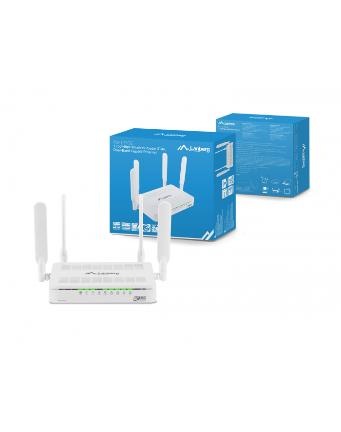 Lanberg Router DSL AC1750 4xLAN 1GB 3T4R MIMO anteny 2.4 i 5GHz; obsługa IPTV główny