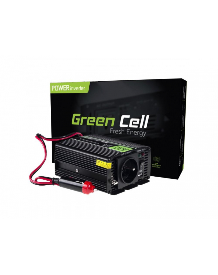 Samochodowa Przetwornica Napiecia Green Cell ® 12V do 230V, 150W/300W główny
