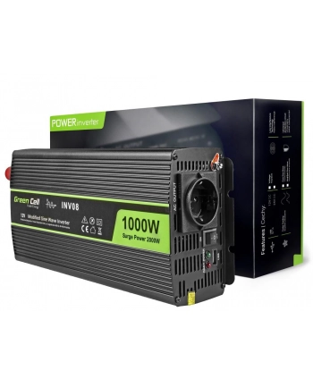 Samochodowa Przetwornica Napiecia Green Cell ® 12V do 220V, 1000W/2000W