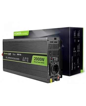 Samochodowa Przetwornica Napiecia Green Cell ® 12V do 220V, 2000W/4000W