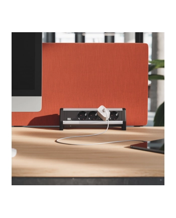 Bachmann DESK 1 339.1000 - black / silver - 4 socket strip