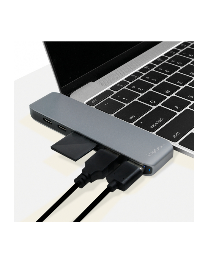 LOGILINK- Hub wielofunkcyjny USB-C 7-w-1 z PD, aluminiowy, 100W główny