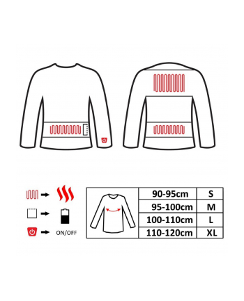 powerneed SUNEN Glovii - Ogrzewana termoaktywna koszulka, rozmiar S, jasnoszara