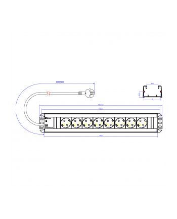 Bachmann 35 ° repair kit - 8 port - black / gray - 2 meters nr 1