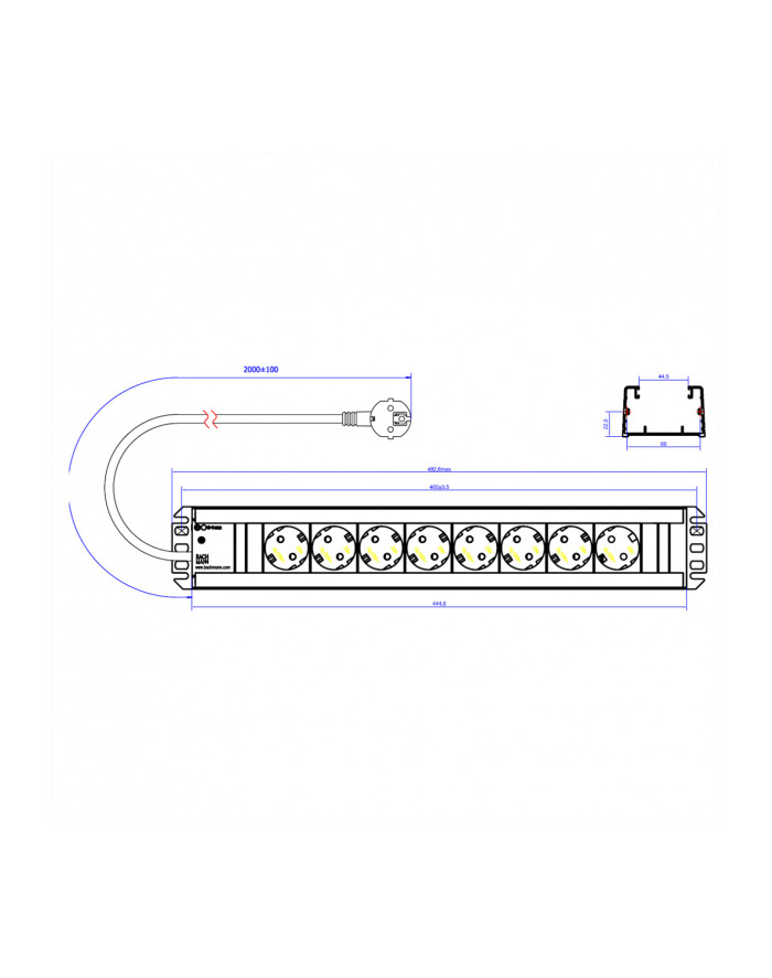 Bachmann 35 ° repair kit - 8 port - black / gray - 2 meters główny