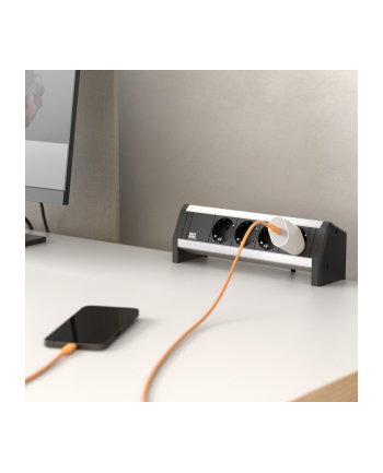 Bachmann DESK 1 339.1000 - black / silver - 4 socket strip nr 1