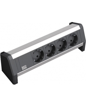 Bachmann DESK 1 339.1000 - black / silver - 4 socket strip