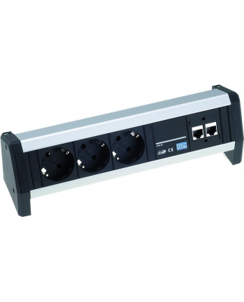 Bachmann DESK 1 339.1000 - black / silver - 4 socket strip