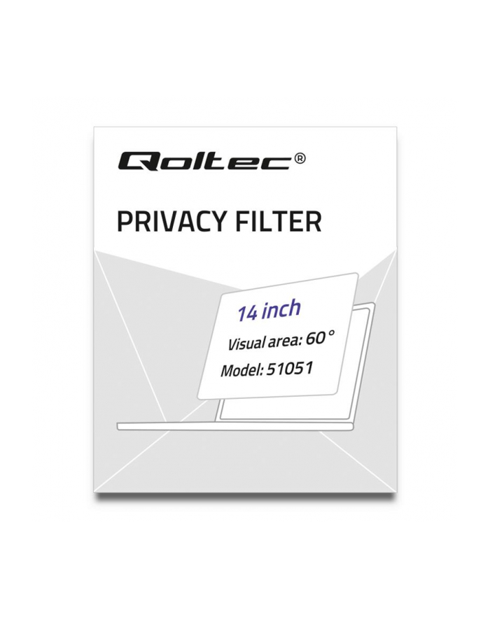 qoltec Filtr prywatyzujący RODO | 14 cale | 16:9 główny