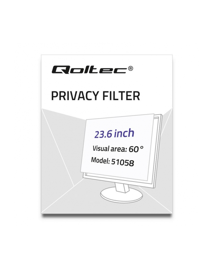 qoltec Filtr prywatyzujący RODO | 23.6 cale | 16:9 główny