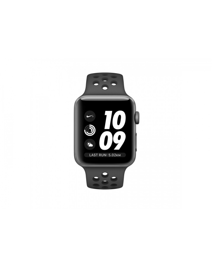 apple Watch Nike+ Series 3 GPS, 38mm koperta z aluminium w kolorze gwiezdnej szarości z paskiem sportowym Nike w kolorze antracytu/czarnym główny