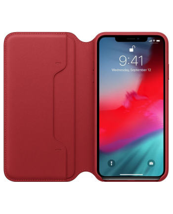 apple Skórzane etui folio iPhone XS Max - (PRODUCT)RED