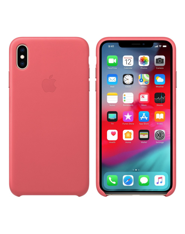 apple Etui skórzane iPhone XS Max - zgaszony róż główny