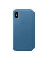 apple Etui skórzane folio iPhone XS - szary błękit - nr 11