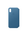 apple Etui skórzane folio iPhone XS - szary błękit - nr 19