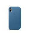 apple Etui skórzane folio iPhone XS - szary błękit - nr 1
