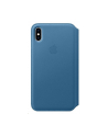 apple Etui skórzane folio iPhone XS - szary błękit - nr 7