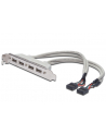 assmann Kabel na śledziu USB 2.0 HighSpeed Typ 2xIDC (5pin)/4xUSB A M/Ż szary 0,25m - nr 15