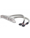 assmann Kabel na śledziu USB 2.0 HighSpeed Typ 2xIDC (5pin)/4xUSB A M/Ż szary 0,25m - nr 2