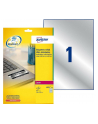 avery zweckform Etykiety znamionowe, 210 x 297mm, srebrne, 20 sztuk - nr 20