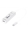 digitus HUB/Koncentrator 3-portowy OTG USB Typ C, USB 2.0 HighSpeed czytnik kart SD/Micro SD, aluminium - nr 20