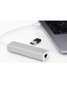digitus HUB/Koncentrator 3-portowy USB Typ C, 3x USB A HighSpeed z Gigabit LAN adapter, aluminium - nr 23