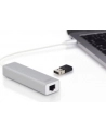 digitus HUB/Koncentrator 3-portowy USB Typ C, 3x USB A HighSpeed z Gigabit LAN adapter, aluminium - nr 30