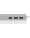 digitus HUB/Koncentrator 3-portowy USB Typ C, 3x USB A HighSpeed z Gigabit LAN adapter, aluminium - nr 54