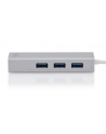 digitus HUB/Koncentrator 3-portowy USB Typ C, 3x USB A HighSpeed z Gigabit LAN adapter, aluminium - nr 8