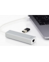 digitus HUB/Koncentrator 3-portowy USB Typ C, 3x USB A HighSpeed z Gigabit LAN adapter, aluminium - nr 25