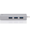 digitus HUB/Koncentrator 3-portowy USB Typ C, 3x USB A HighSpeed z Gigabit LAN adapter, aluminium - nr 28