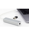 digitus HUB/Koncentrator 3-portowy USB Typ C, 3x USB A HighSpeed z Gigabit LAN adapter, aluminium - nr 48